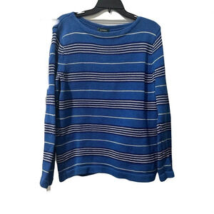 Ralph Lauren Striped Heavy Knit Cotton Crewneck Sweater , Large